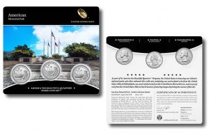 American Memorial Park Quarters in Three-Coin Set