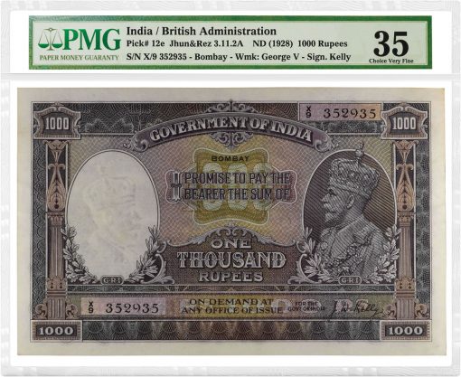 India Undated (1928) 1,000 Rupees