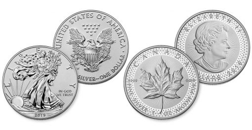2019-W Enhanced Reverse Proof American Silver Eagle and 2019 Modified Proof Canadian Silver Maple Leaf