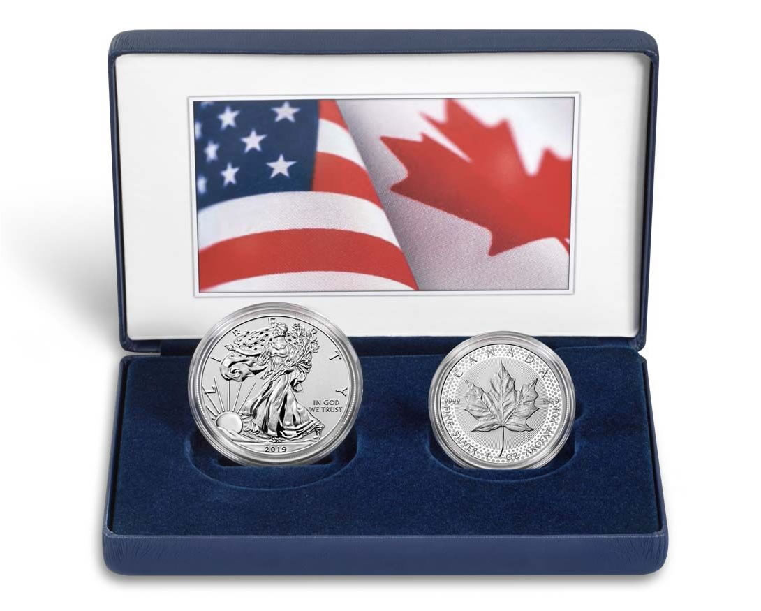 2019 $5 MODIFIED PROOF SILVER MAPLE LEAF FROM PRIDE OF NATIONS ONE COIN IN CAP 