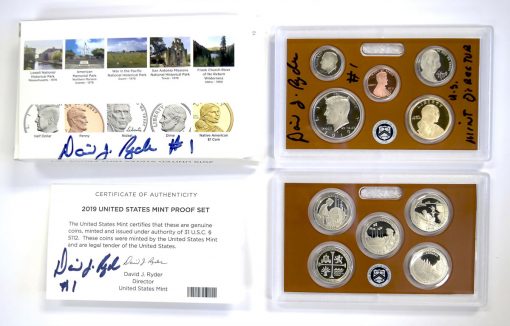 Director Signature on 2019 Proof Set lens and packaging