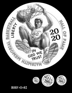 Obverse 2020 Basketball Coin Design Candidate BHF-O-02