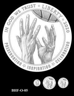 Obverse 2020 Basketball Coin Design Candidate BHF-O-05