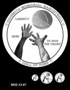 Obverse 2020 Basketball Coin Design Candidate BHF-O-07