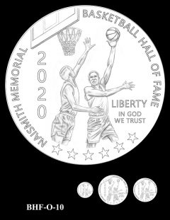 Obverse 2020 Basketball Coin Design Candidate BHF-O-10
