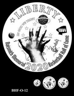 Obverse 2020 Basketball Coin Design Candidate BHF-O-12