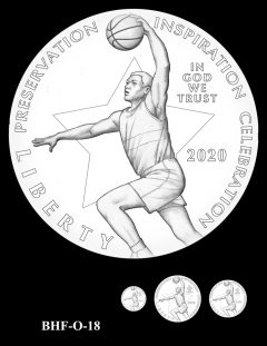 Obverse 2020 Basketball Coin Design Candidate BHF-O-18