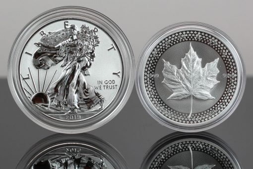 Photo of 2019-W Enhanced Reverse Proof American Silver Eagle and 2019 Modified Proof Canadian Silver Maple Leaf
