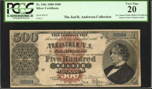 1880 $500 Silver Certificate of Deposit