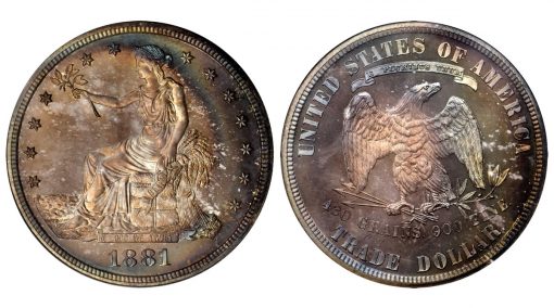 1881 Trade Dollar. Proof Proof-68 Cameo