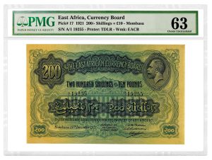 PMG Certifies Three Rare East African Currency Board Notes