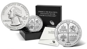 2019-P San Antonio Missions 5 Oz Silver Uncirculated Coin Released