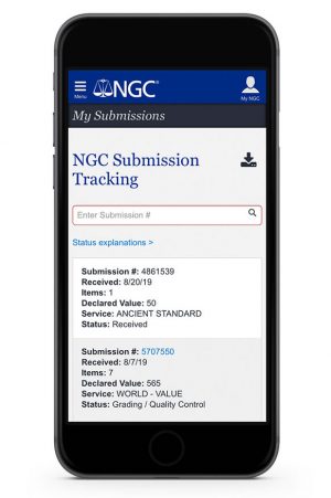 NGC App Image of Submission Tracking