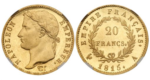 Napoleon 1815 proof 20 Francs