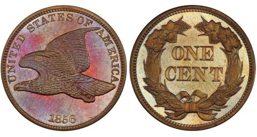 Lot 5. 1C 1856 Flying Eagle. PCGS PR66 CAC realized $70,500