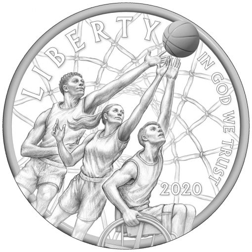 Obverse Design for 2020 Basketball HOF Commemorative Coins