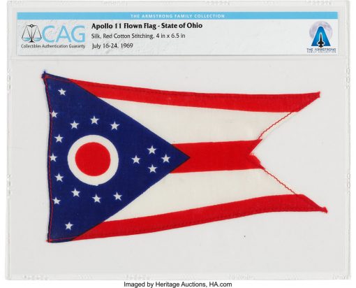 Apollo 11 Flown Flag of Neil Armstrong's Home State of Ohio