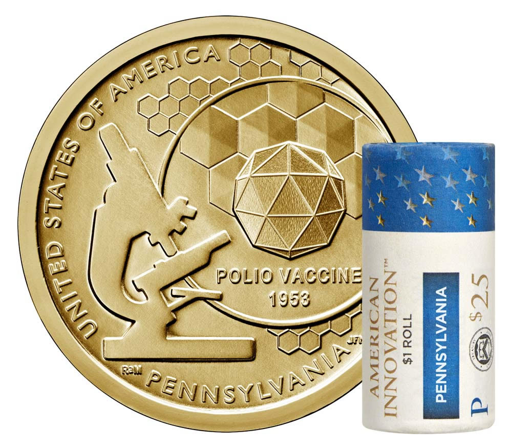 2019 Mint American Innovation Polio Vaccine UNC New US 1 Dollar coin USA $1 