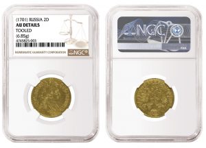 NGC-Certified 1701 Russian 2 Ducats Tops $480,000 in SINCONA Swiss Auction NGC-Certified 1701 Russian 2 Ducats Tops $480,000 in SINCONA Swiss Auction