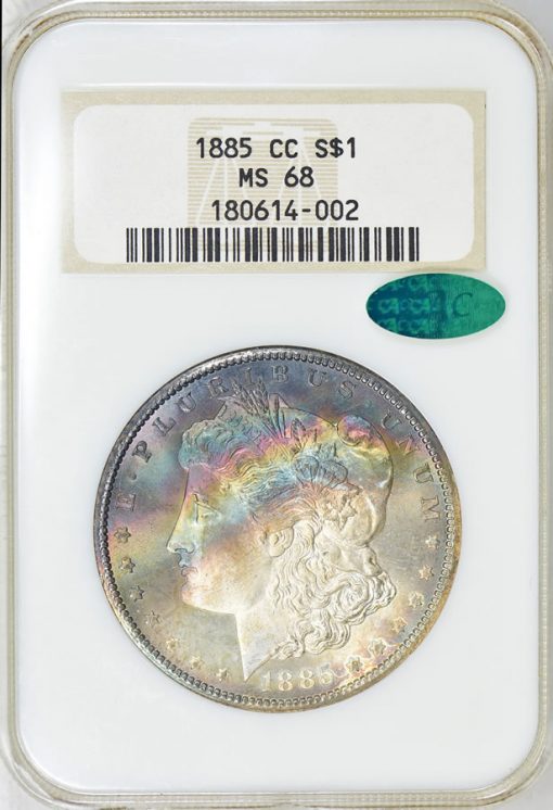 1885-CC Morgan Silver Dollar NGC MS-68 CAC OH (Toned)