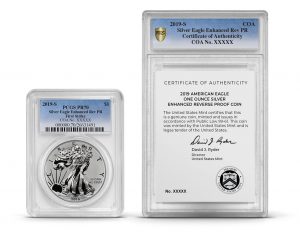 PCGS to Encapsulate COAs With 2019-S Enhanced Reverse Proof Silver Eagles