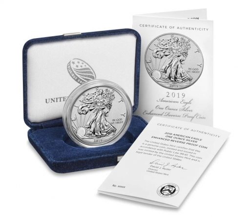 U.S. Mint product images of 2019-S Enhanced Reverse Proof American Silver Eagle