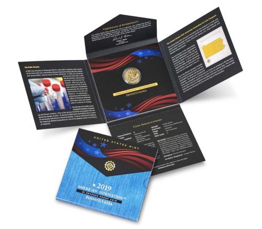 U.S. Mint image 2019-S Reverse Proof Pennsylvania American Innovation Dollar and Packaging