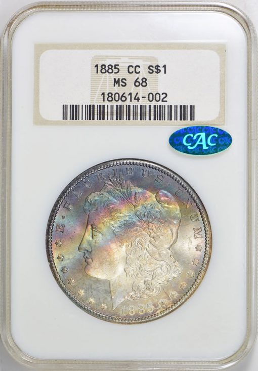 1885-CC Morgan Silver Dollar NGC MS-68 CAC realized $81,562