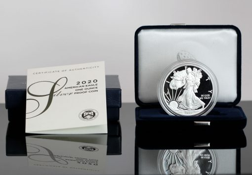 2020-W Proof American Silver Eagle, Presentation Case and Cert