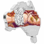 Australia Map Shaped Coin Series – Koala 2014 1oz Silver Coin