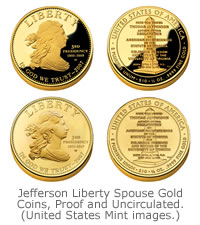 Jefferson Liberty First Spouse Gold Proof and Uncirculated Coins