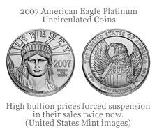 The sale of the United States Mint Platinum Uncirculated coins has resumed.