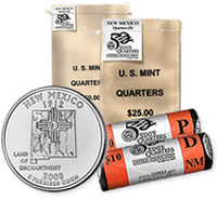 New Mexico State Quarter Circulating Bags and Rolls