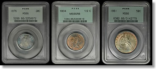 PCGS Green Holder Coins