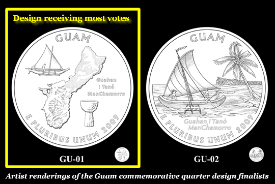 Guam Commemorative Quarter Finalist Designs and Selected Winner
