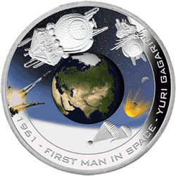 2008 Yuri Gagarin silver proof coin