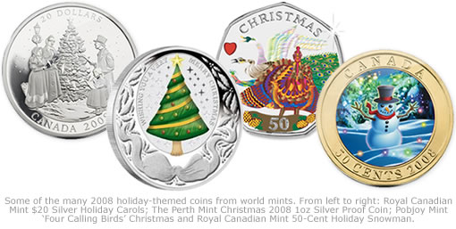 2008 World Mint Holiday Themed Coins