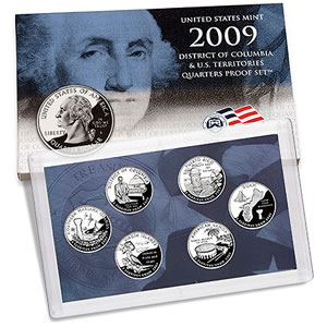 Territories Uncirculated Set 2009 Quarters District Of Columbia and U.S