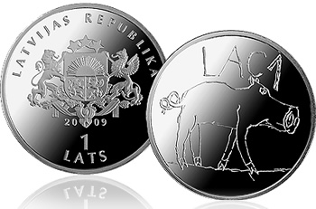 2009 Latvia Piglet Silver Coin 