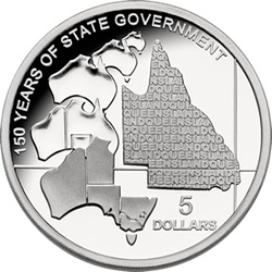 Gueensland Australia State Government Anniversary Silver Proof Coin 