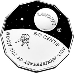 2009 50c 40th Anniversary of Moon Landing coin