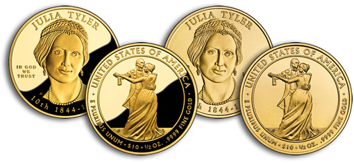 Julia Tyler First Spouse Gold Coins