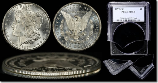 Counterfeited Morgan Dollar and Tampered PCGS Holder