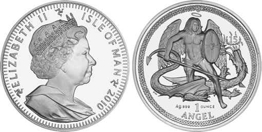 2010 High Relief Silver Angel Coin