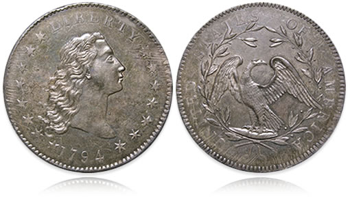 1794 Flowing Hair silver dollar