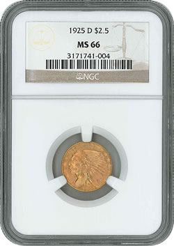1925-D Indian Head $2.50 gold coin