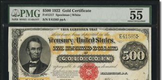 Heritage to Offer 2,800+ Currency Lots at Boston ANA World’s Fair of Money 1922 $500 Gold Certificate Banknote