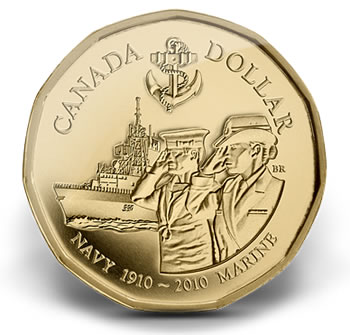 Canadian Navy Centennial dollar coin