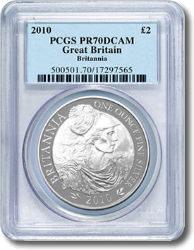 2010 silver £2 Britannia Coin