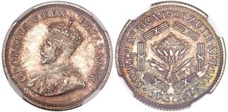 Landmark Sixpence Leads Heritage ANA Boston World Coin Auction George V Specimen Sixpence 1928
